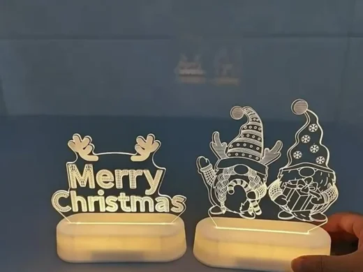 3D akrilna LED lampa – novogodišnja – NOVO, besplatna dostava